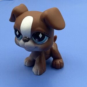 LPS Littlest Pet Shop #83 Brown White Boxer Dog 2007